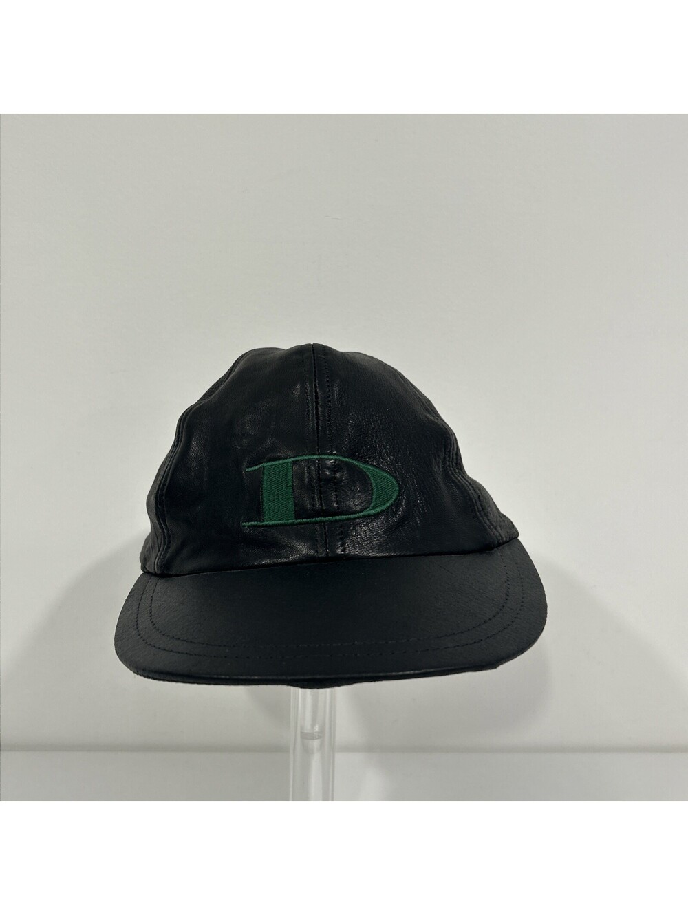 Vintage Danier Leather Black Leather Strapback Hat Cap